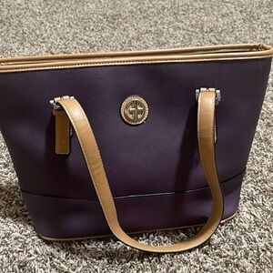 Giani Bernini Women's Classic Saffiano Tote Handbag Dark Orchid Purple